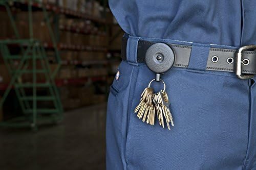 סליל נשלף של סדרות אורגניות מפתחות עם חוט קבלר בגודל 48 אינץ ', קדמי שחור, קליפ חגורת פלדה, 8 גרם. נסיגה, טבעת מפוצלת