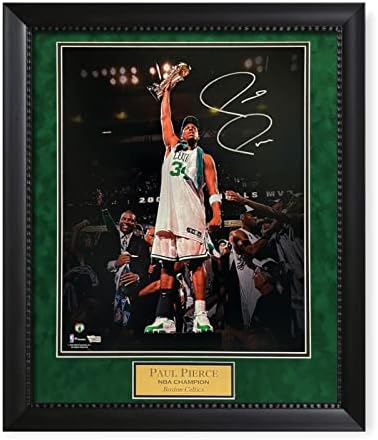פול פירס חתום על חתימה 16x20 תמונה ממוסגרת על קנאים 23x27 - תמונות NBA עם חתימה