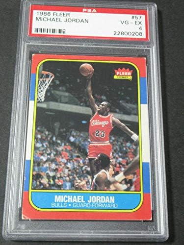 1986 פייר מייקל ג'ורדן 57 שיקגו בולס PSA 4 כרטיסי טירון כדורסל RC - כדורסל קלפי טירוף