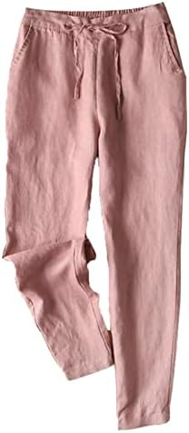 Maiyifu-GJ פשתן נשים חתוך מכנסי רגל רחבים