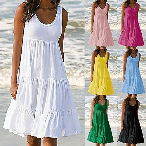 בדהוב קיץ שמלות לנשים ללא שרוולים חוף אופנה חג קיץ שיפוע הדפסת שרוולים המפלגה שמלה קיצית