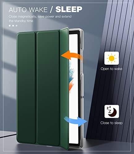 מקרה Timovo Slim Case עבור Galaxy Tab A8 10.5 Case 2022 SM-X200/ SM-X205, רזה שקוף שקוף גב קשה מארז הגנה משולש עבור סמסונג גלקסי טבליה