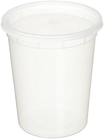 מרק פלסטיק 32 אונקיות / מיכל מזון עם מכסים