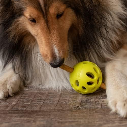 מוטס מבולגנים לגמרי מחרבן כדור נשיפה / 2.5 כדור פאזל לכלבים / 2 ב-1 צעצוע אינטראקטיבי עמיד ומנקה שיניים / ירוק