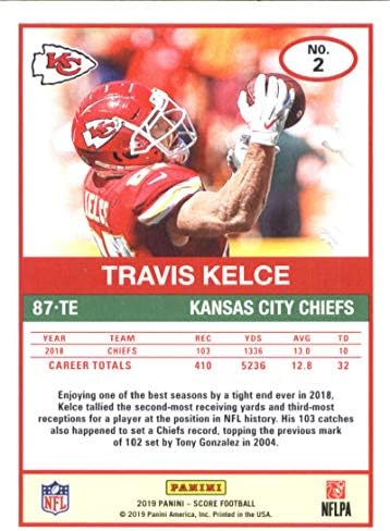 ציון 2019 2 Travis Kelce Kansas City Cards Card