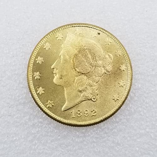 מלאכות עתיקות של צ'ינגפנג 1892 מטבעות זהב אמריקאים דולרים כסף חוץ מעגלי כסף