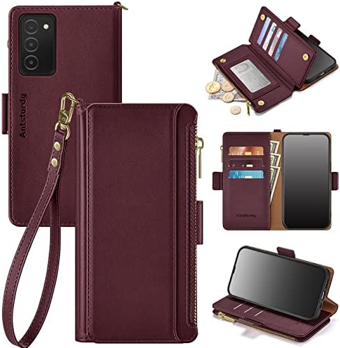Antsturdy עבור Samsung Galaxy A03S לנו את הארנק במקרה 【RFID חסימת】【רוכסן Poket】【7 חריץ כרטיס】 פו Flip עור Folio כיסוי מגן בעל כרטיס האשראי