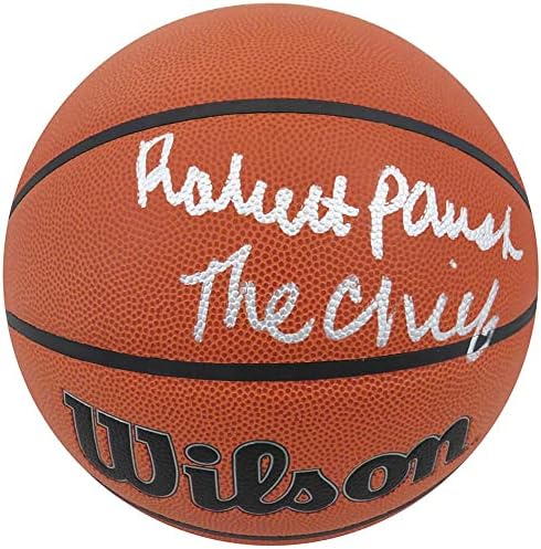 רוברט פאריש החתימה כדורסל בין וילסון מקורה/חיצוני NBA עם הצ'יף - כדורסל חתימה