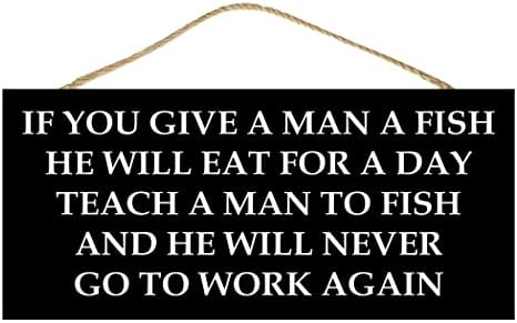 דיג מצחיק אומר תן לגבר דג דג עיצוב בית תלוי קיר קיר קישוט דג דייג