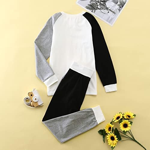 Mingfeidi פעוט בנות בנים בנים חורפי שרוול ארוך צמרות מכנסיים 2 יחידות תלבושות בגדים מוגדרים לבגדי בייביס תחתונים.
