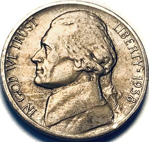 1938 ד ג'פרסון חמישה סנט מוכר ניקל אודות ללא מחזור