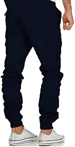 מכנסי מטען של Diyago Men עם כיסים בכושר רגיל בכושר קרסול קרסול צמוד ספורט ספורט ספורט ספורט מכנסי אימון אתלטי