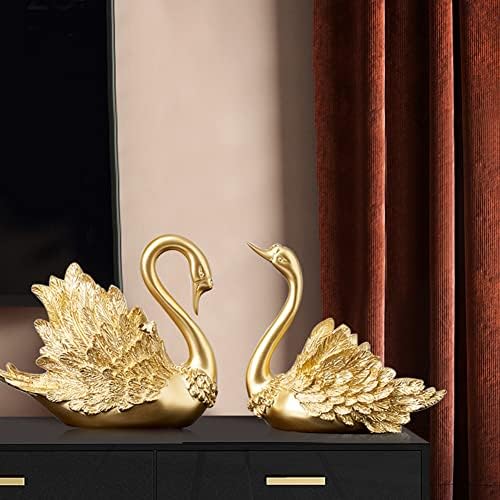 Bigjak Gold Swan Love Birds Birds Falsue Fallue, מתנה לחתונה יצירתית של חג האהבה מבטאת את אהבתכם, עיצוב חתונה מלאכת מתנה של פסלון עיצוב