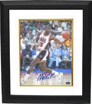 Magic Johnson חתום צוות ארהב ארהב צוות החלומות האולימפי 16x20 מסגור בהתאמה אישית - JSA הולוגרמה - תמונות NBA עם חתימה
