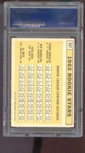 1963 Topps 537 כוכבי טירון פיט רוז אל ווייס RC PSA 4 כרטיס בייסבול מדורג MLB - קלפי בייסבול מטלטלים