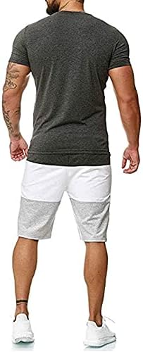 Sinzelimin 2021 חליפת ספורט לגברים קיץ 2 חלקים סט של שרוול קצר חולצות T ותלבושת מכנסיים קצרים ספורטיבי בגדי ספורט מסוגננים