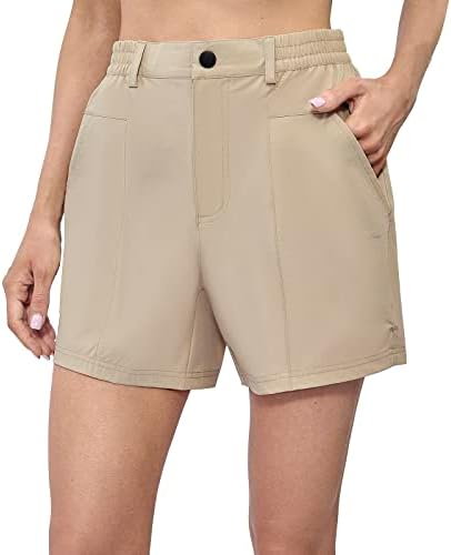 מכנסי טיול קלים של מלו לנשים - מכנסי טיול מהיר של קיץ מהיר בקיץ יבש עם כיסים - לתרגיל חיצוני הליכה