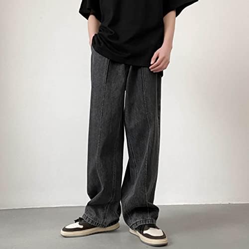 מיאשוי קטן ילד גברים אופנה רופף בתוספת גודל ג ' ינס רחוב רחב רגל מכנסיים מכנסיים 560 36 * 30