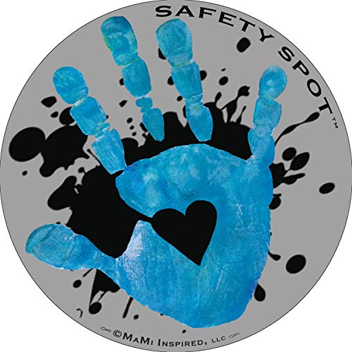 בטיחות ספוט מגנט - ילדים טביעת כף יד עבור רכב חניה הרבה בטיחות-אפור רקע עם מעיכה
