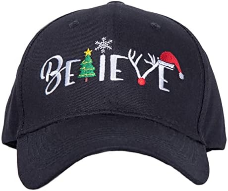 ליל כל הקדושים חג המולד מאמין כובע בייסבול אבא שחור כובע כובעי מסיבה מצחיקים מתכווננים בקלות