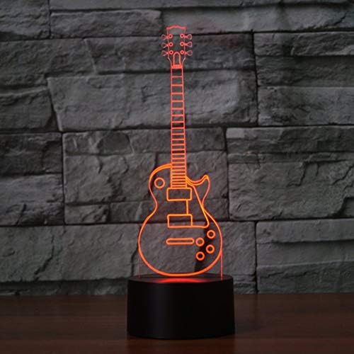 ג ' ינוול 3 גיטרה מוסיקה לילה אור מנורת אשליה לילה אור 7 צבע שינוי מגע מתג שולחן שולחן קישוט מנורות אקריליק שטוח בסיס כבל צעצוע