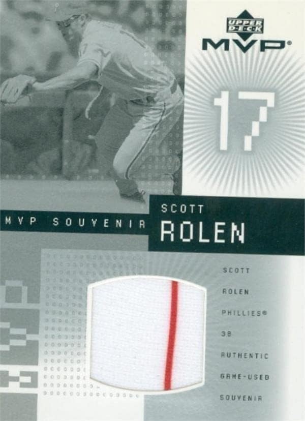סקוט רולן שחקן Weld Goledery Card Baseball Card 2002 סיפון עליון MVP JSR - משחק MLB משומש גופיות