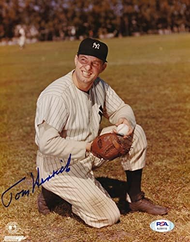 טום הנריך ניו יורק ינקי חתום/חתימה 8x10 Photo PSA/DNA 164291 - תמונות MLB עם חתימה