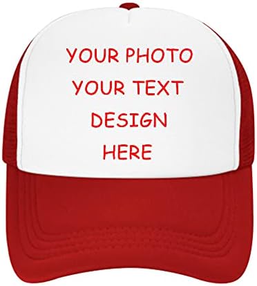 מתאם כובע משאיות מותאם אישית, הוסף כל תמונה וכל שם טקסט, כובע המשאית המותאם אישית של יוניסקס שחור