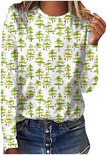 סווטשירטים גרפיים של נשים חולצות חג שמח, חולצות חג מולד שמח סוודרים סוודרים של וינטג 'לנשים