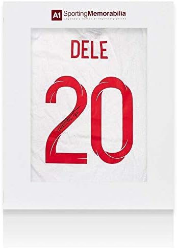 דלה אלי חתמה על אנגליה 2018/19 חולצת טריקו בסגנון מספר 20 - קופסת מתנה - גופיות כדורגל עם חתימה
