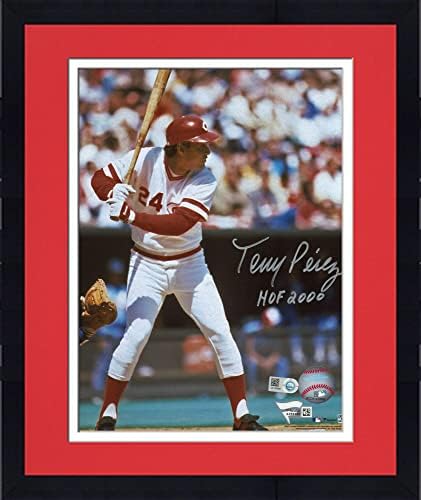 ממוסגר טוני פרז סינסינטי אדומים חתימה 8 x 10 תצלום אנכי עם כתובת HOF 2000 - תמונות MLB עם חתימה
