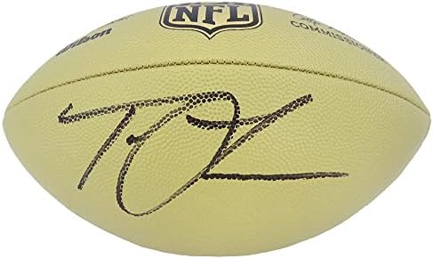 טרבור לורנס חתם על וילסון דיוק זהב מתכת NFL כדורגל העתק בגודל מלא - - כדורגל חתימה