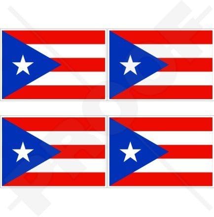 דגל פוארטו ריקו פוארטו ריקאן 2 מדבקות פגוש ויניל, מדבקות x4