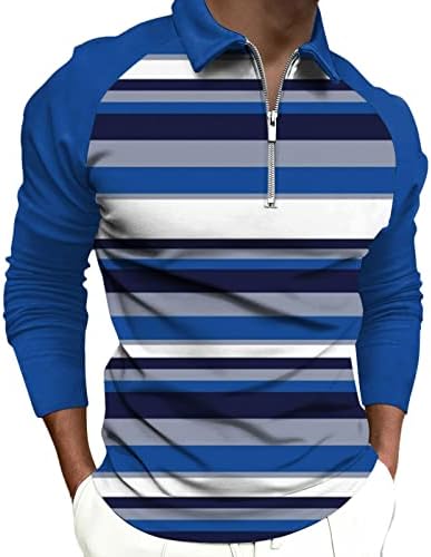 Xxbr 2022 חולצות פולו חדשות לגברים, צוואר מעלה שרוול ארוך שרוול בלוק בלוק טלאים גולף חולצה מעצבת שרירים מזדמנים בשבילו שלד גולגולת חייל