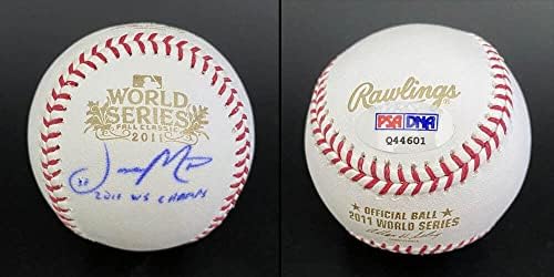 ג'ייסון מוטה חתם 2011 סדרת העולם בייסבול 2011 WS Champs PSA/DNA חתימה - כדורי חתימה