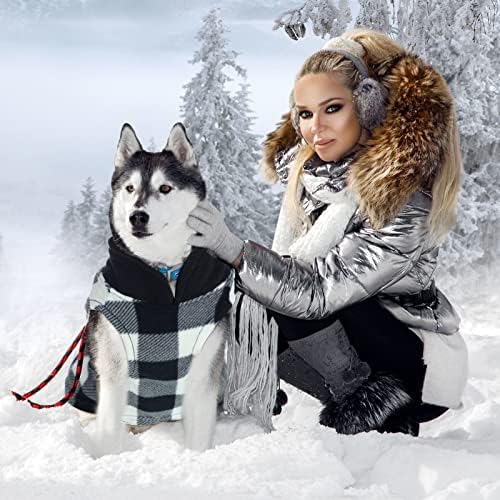 10 חבילות סוודרים לכלבים קטנים פליס סוודרים לכלבים קטנים עם רצועה טבעת סוודר גור כלב רך כלב חורפי מזג אוויר קר מקורה וחוץ