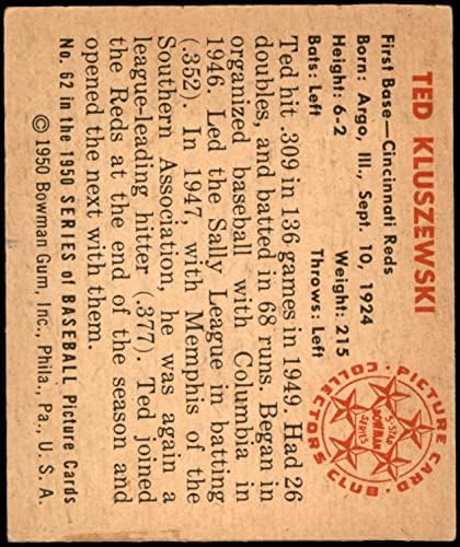 1950 באומן 62 טד קלוזבסקי סינסינטי אדומים vg אדומים