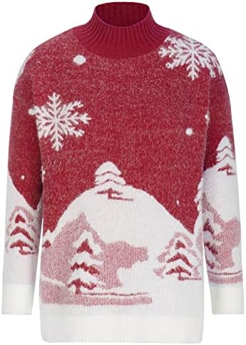 סוודרים מכוערים לחג המולד לנשים, בתוספת סוודר חג המולד בגודל סוודר חורף חורף סווטשירט סווטשירט סווגי סרכיים ארוך