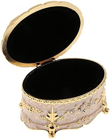בציר מתכת תיבת טבעת תכשיט מקרה נסיכת אירופאי ארמון ילדה מתכת עגול רטרו תיבת אחסון