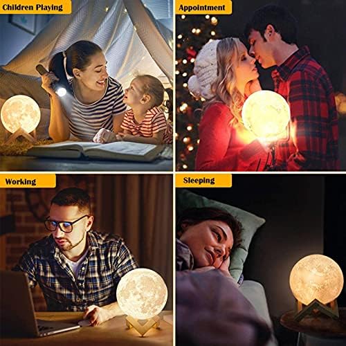 מנורת לילה אור ירח 8 מ ' /12 ס מ 3 הדפסת כוכב יצירתי סוללה מופעל עם מעמד עדין תאורה עיצוב בית ילדים