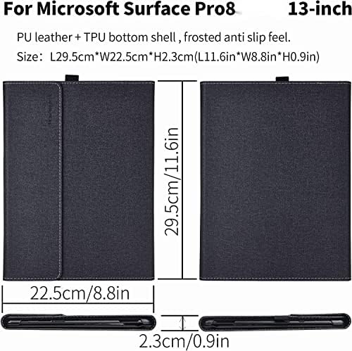 מארז Forubar עבור Microsoft Surface Pro 8 אינץ ' - צפייה בזווית מרובה כיסוי עסקי עם מחזיק חרט, תואם למקלדת כיסוי סוג,