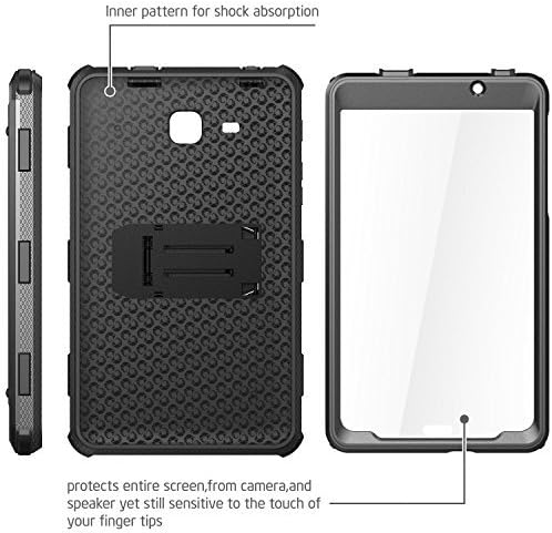 Galaxy Tab A 7.0 מארז, כבד I-Blason Samsung Galaxy Tab A 7 Armorbox שכבה כפול שכבה כפולה היברידית היברידית מגן מגן בגוף מלא עם כיסוי קדמי