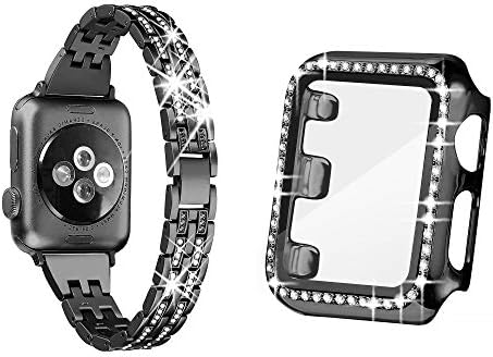 Secbolt 40 ממ Bling Bling עם מגן מסך ופס Bling Slim Blim עבור Apple Watch 40mm Iwatch Se Series 6/5/4