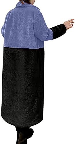 Prdecexlu אלגנטית חורפית שרוול ארוך שרוול ארוך, נשות בית טוניקה טוניקה נוחות נוחות מעילים צבע חסימה עבה גירוש דש דש