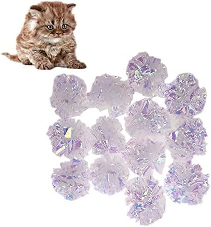 ZBORO 12 PCS חתול MYLAR CRINCLE BALL CAT אינטראקטיבי טבעת טבעת נייר חתלתול מנגן כדורים מוצרי חתול PET 2021-17491