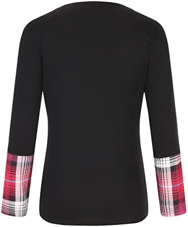 נשים רטרו ארוך שרוול עגול סוודר מוצק מזדמן חולצה חולצות צבע בלוק מזדמן בסוודרים חולצה חולצות