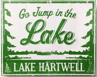 לכו לקפוץ באגם האגם הרטוול 11 x 14, אגם ג'ורג'יה, עיצוב אגם ג'ורג'יה, עיצוב בית האגם הרטוול, אגם הרטוול קיר עיצוב