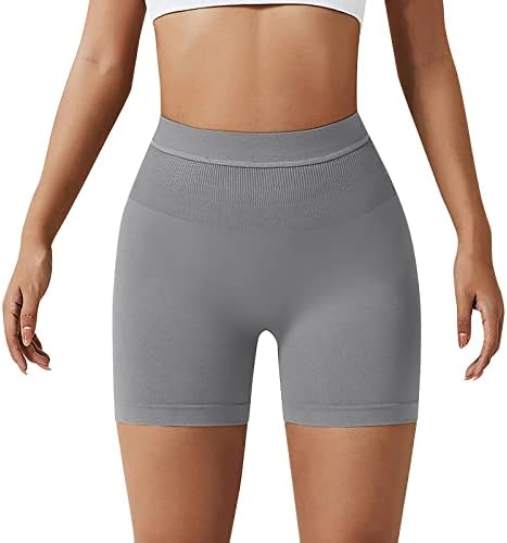 מכנסי יוגה של סטרץ 'מותניים גבוהות לנשים למכנסיים קצרים של עניבת אופניים צבע רכה נשים יוגה אימון ספורט ספורט אתלטים חותלות