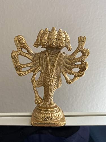 עגלה משפחתית Panchmukhi Hanuman Doldse Doldse Palpture פיסול פסל מורטי- פוג'ה/חדר פוג'ה, מדיטציה, תפילה, משרד, מקדש, תפאורה ביתית, מתנה
