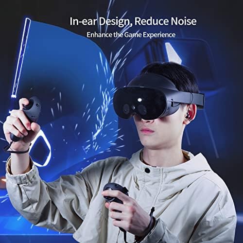 אוזניות Devaso VR עבור Meta Quest Pro, אוזניות המשחקים של VR עבור Meta Quest Pro בקיצור האוזן עם כובעי אוזניות סיליקון
